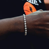 Iced Ball Bracelet in White Gold - 4mm
