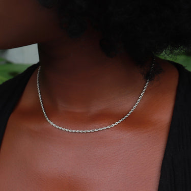 Rope Necklace in White Gold - 2mm