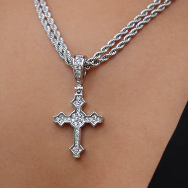 Micro Celtic Cross V.3 in White Gold