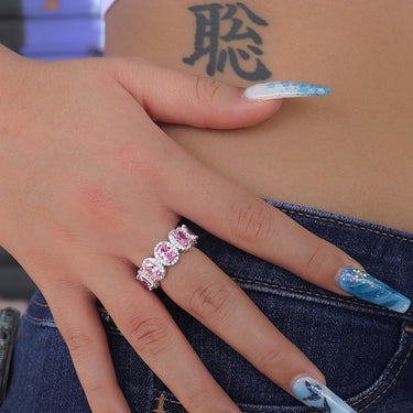 Pink Oval Stone Ring