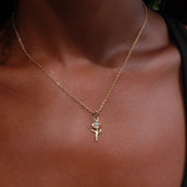 10k Solid Gold Micro Flower Pendant